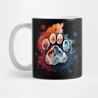 Cat paw print very colorful Mug